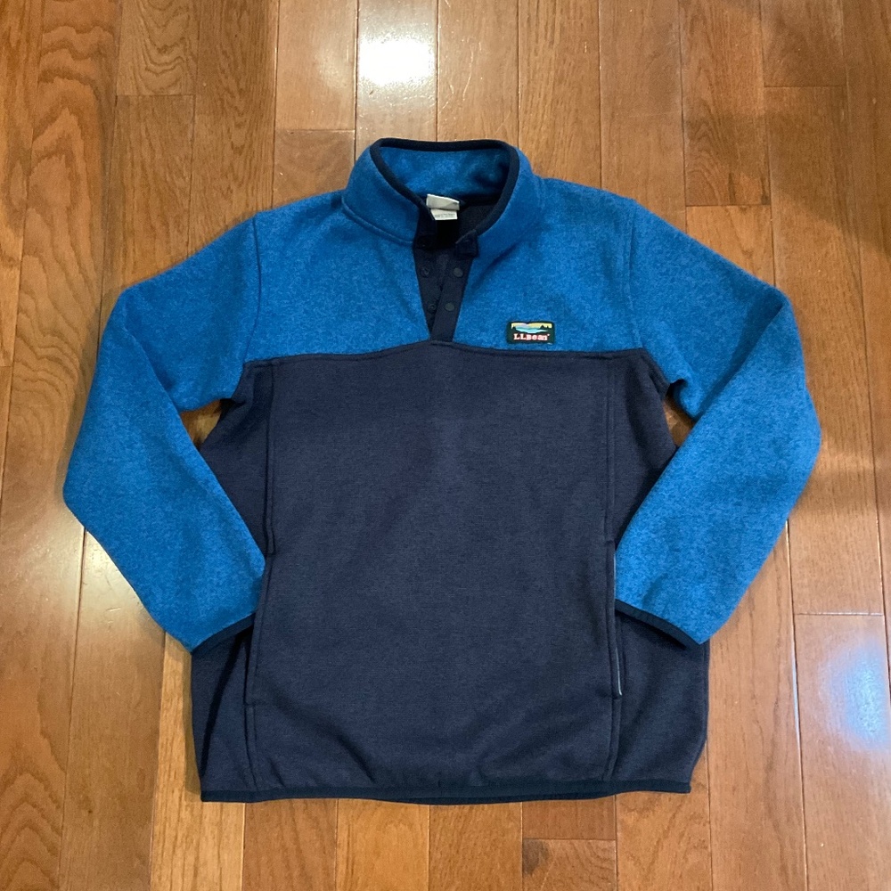 L.L. Bean Kids Colorblock Sweater Fleece Pullover kids Large/14-16